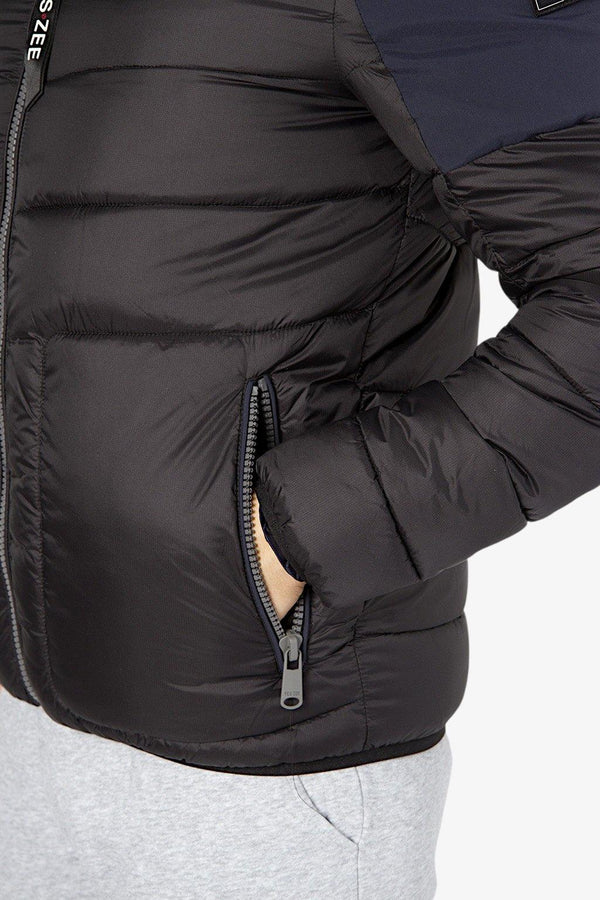YES ZEE GIUBBINO UOMO BICOLOR TRAPUNTATO CON CAPPUCCIO