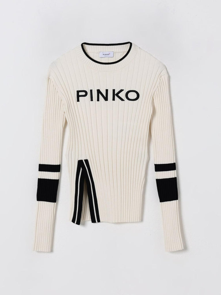 PINKO GIROCOLLO TRICOT CON LOGO E DETTAGLI JACQ CONTR