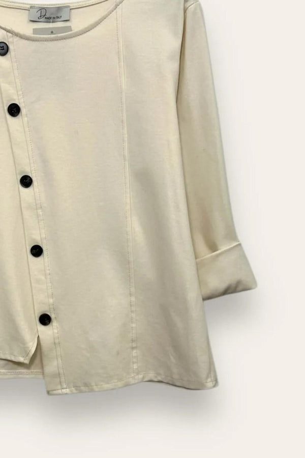 LOVEme Blusa punto milano con bottoni decorativi trasversali