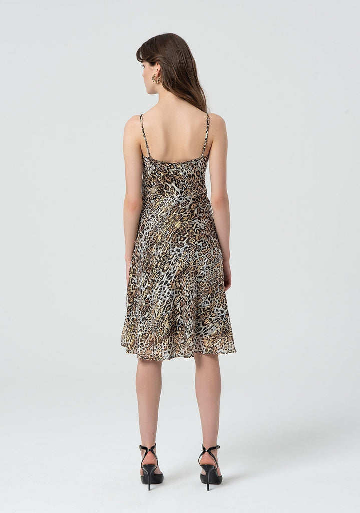 FRACOMINA PRINTED TANK DRESS SANDBLACK