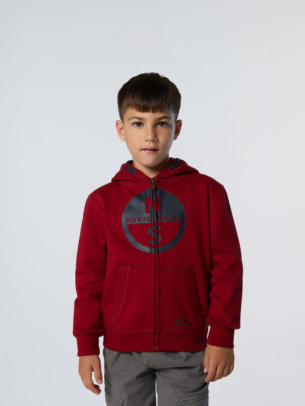 NORTH SAILS HOODED FULL  ZIP SWEATSHIRT W/GRAPHIC
