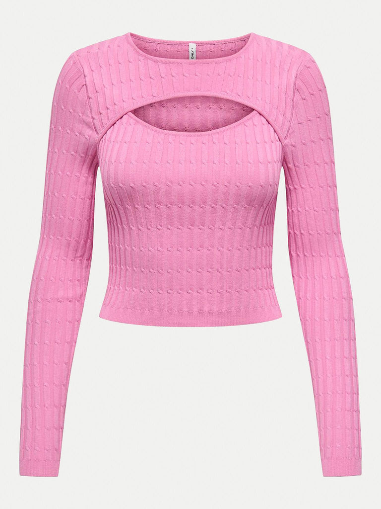ONLY ONLMEDDI LS CABLE CROP O-NECK CC KNT