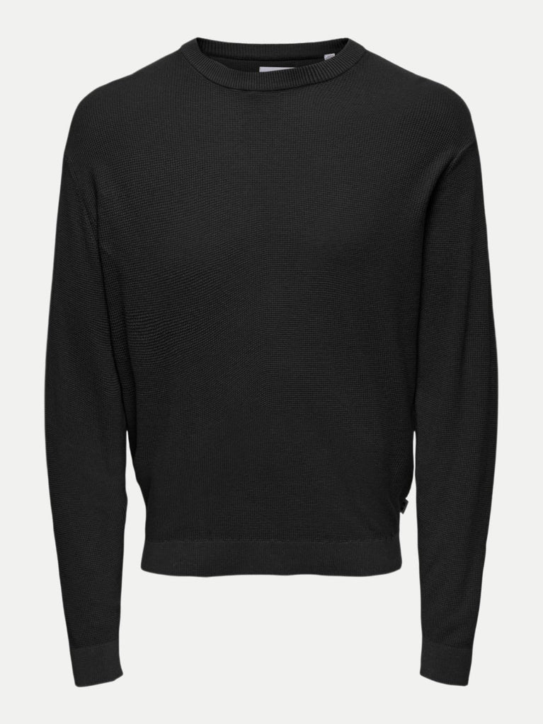 ONLY&SONS ONSTONY DS 12 LS WAFFLE CREW KNIT NOOS