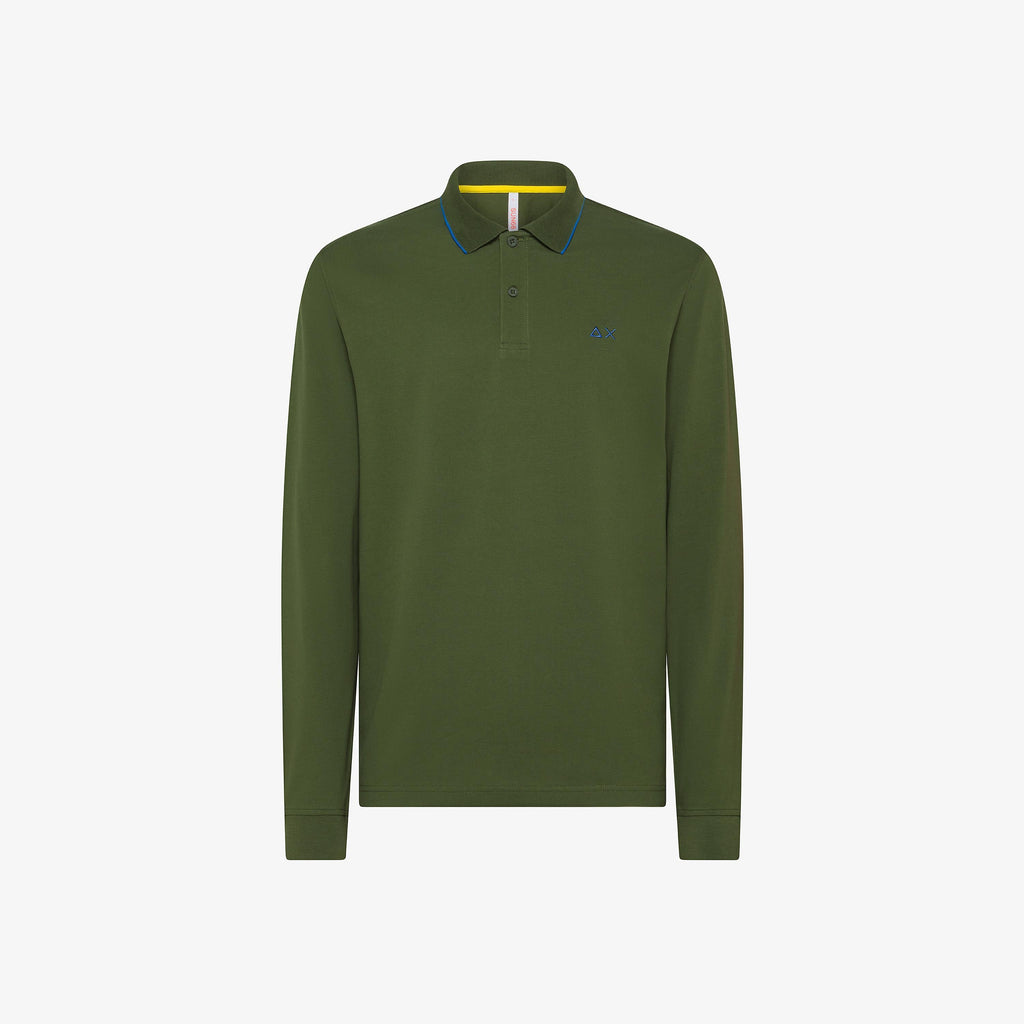 SUN68 POLO SMALL STRIPES L/S