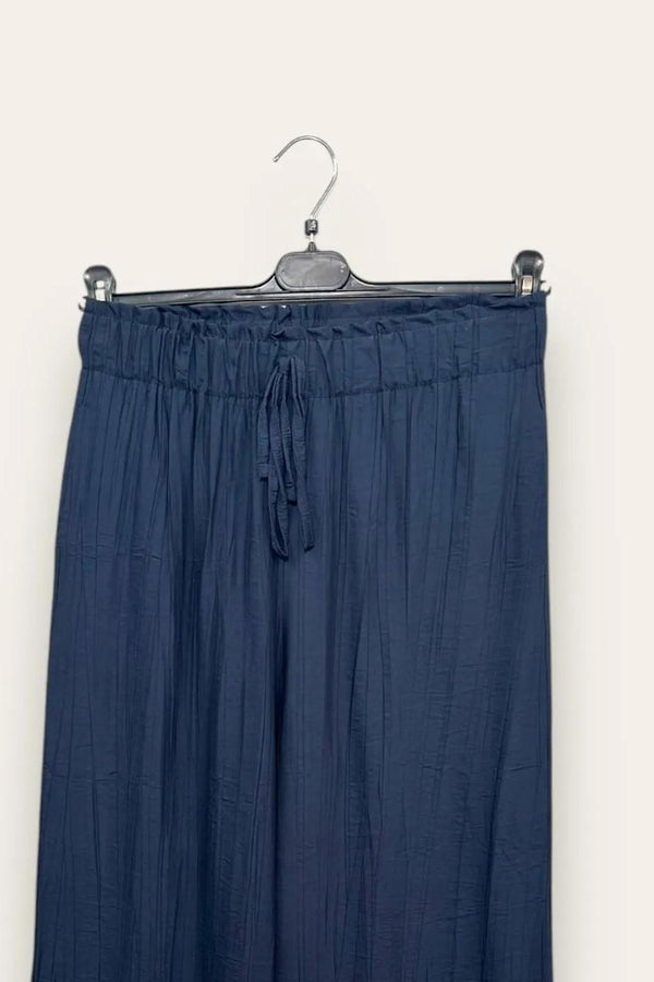LOVEme Pantalone in viscosa goffrata con coulisse