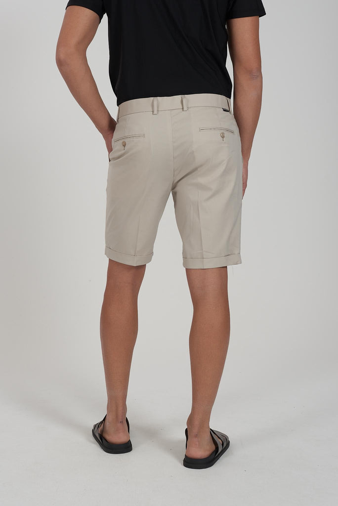 YES ZEE BERMUDA UOMO CHINOS CON PINCES E RISVOLTO