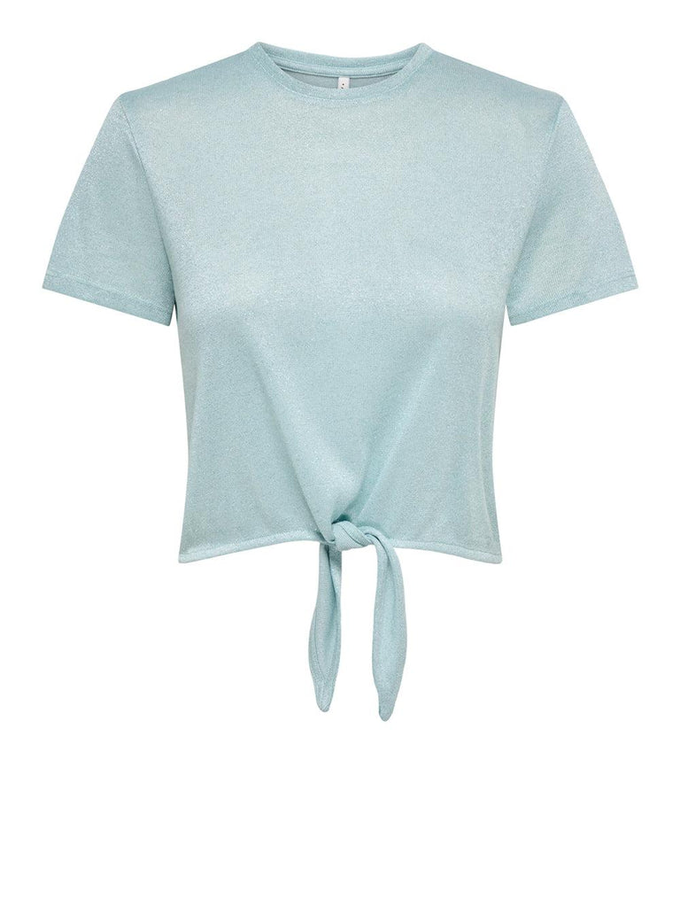 ONLY ONLAMBER LIFE S/S GLITTER KNOT TOP JRS