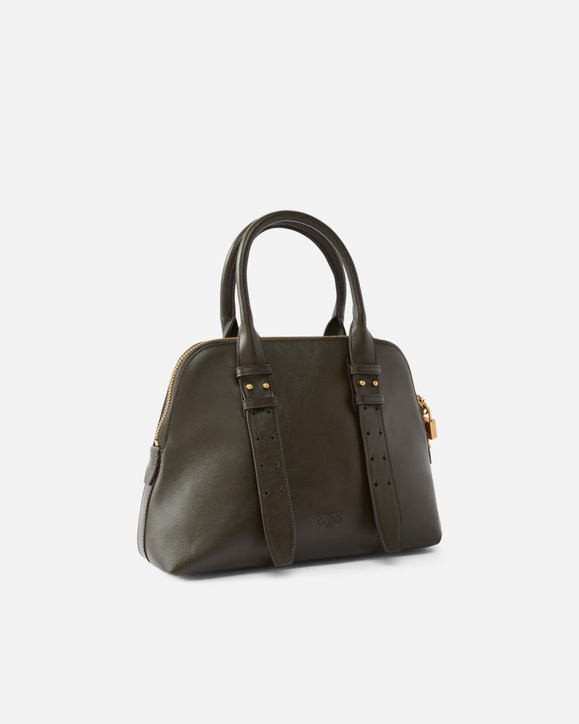 PINKO BOWLING BAG MEDIUM VITELLO MOR