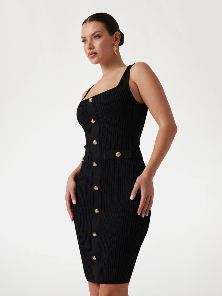GUESS MARCIANO JANET RIBBED SL DRESS SWTR
