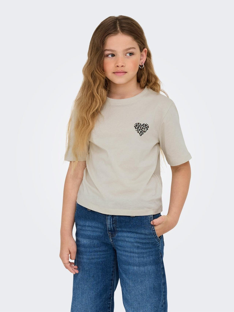 ONLY KIDS KOGREX LEO HEART S/S TOP JRS NOOS