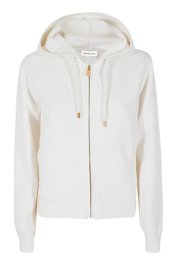 YES ZEE FELPA DONNA FULLZIP IN PUNTO MILANO, CAPPUCCIO