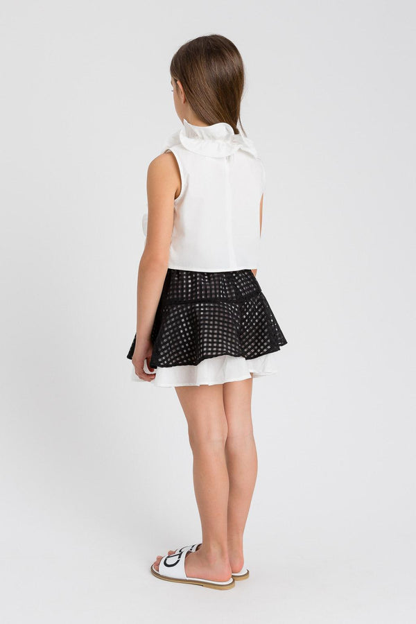 TWINSET TOP CON ROUCHES SUL DAVANTI IN POPELINE