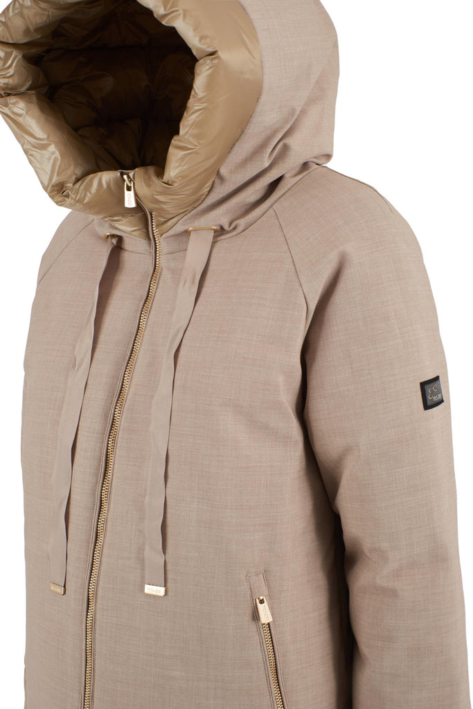 YES ZEE CAPPOTTO DONNA LUNGO CON INSERTI IN NYLON