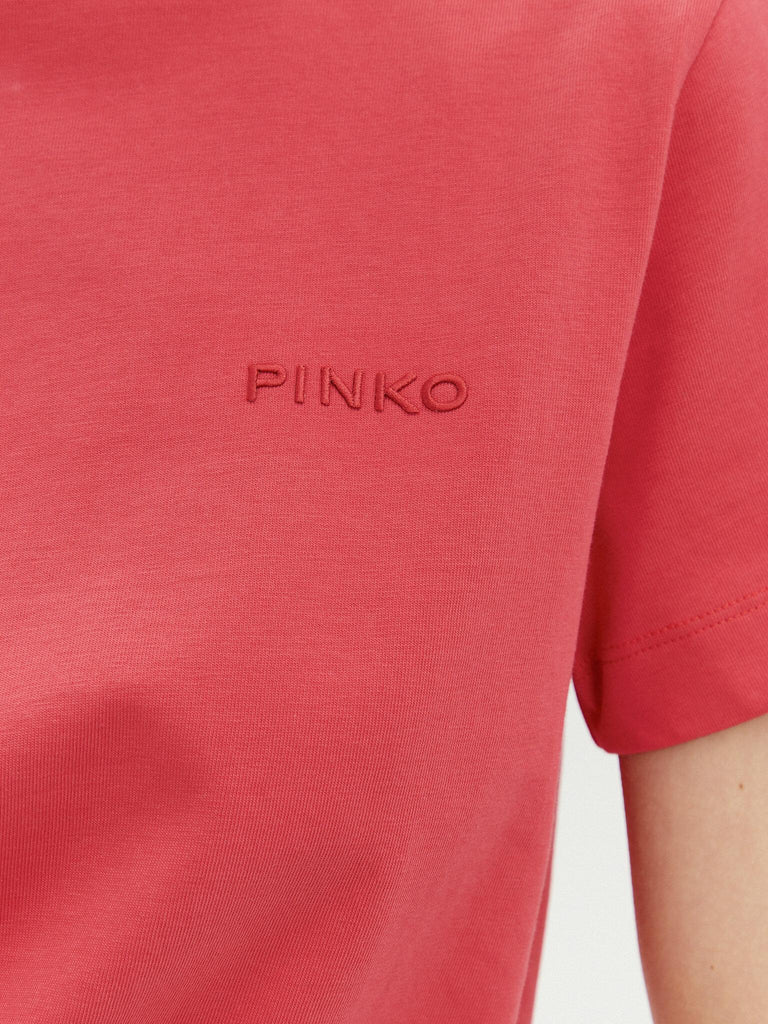 PINKO START T-SHIRT JERSEY LOGO PINK