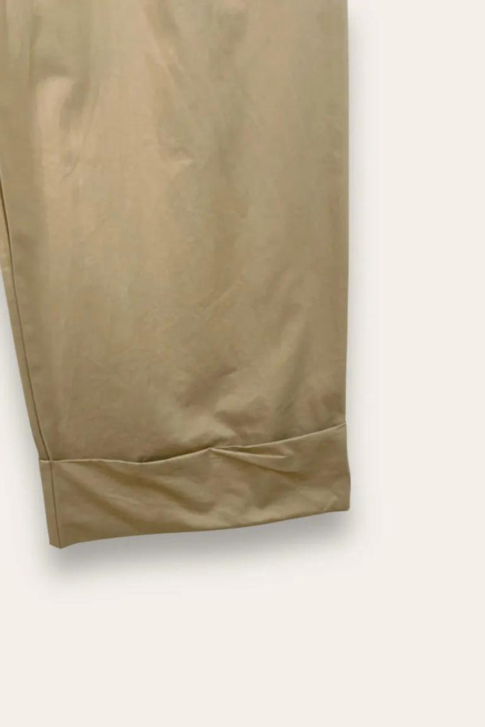 LOVEme Pantalone a palazzo con orlo alto in cotone