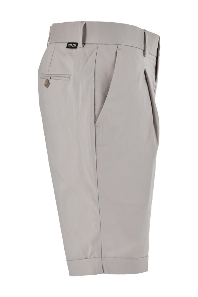 YES ZEE BERMUDA UOMO CHINOS CON PINCES E RISVOLTO