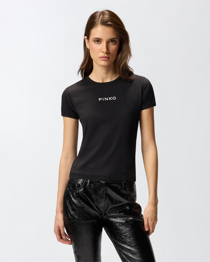 PINKO INTENSO T-SHIRT JERSEY RICAMO