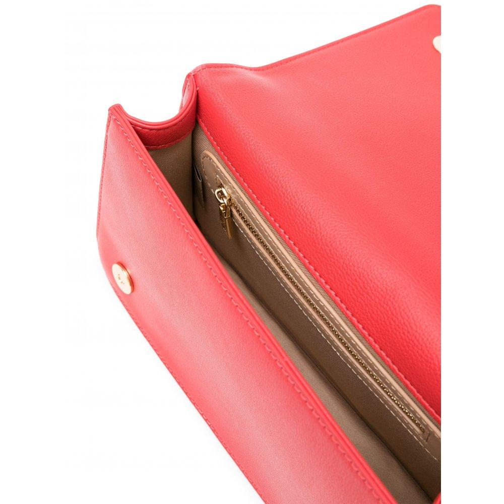 LOVE MOSCHINO BORSA CALF NATURAL GRAIN ROSSO