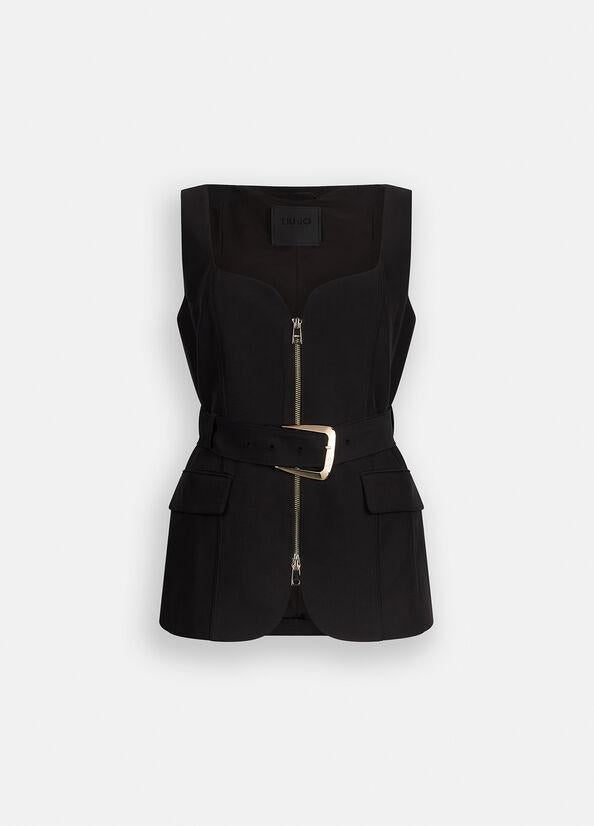 LIU JO ECS GILET CINTURATO CON ZIP
