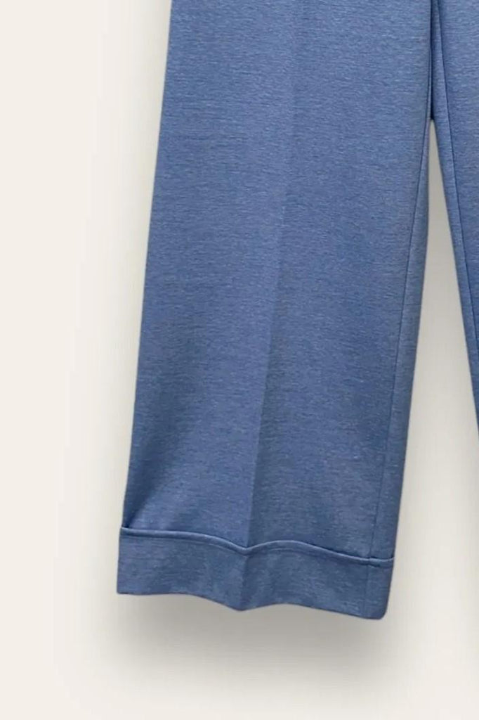 LOVEme Pantalone punto milano a palazzo con orlo alto
