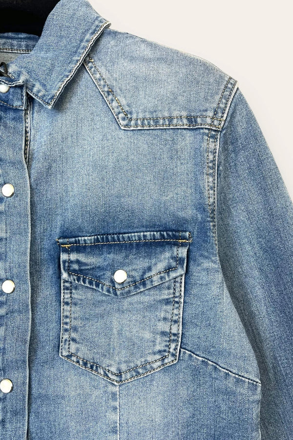 LOVEme Camicia in jeans con bottoni poussoir