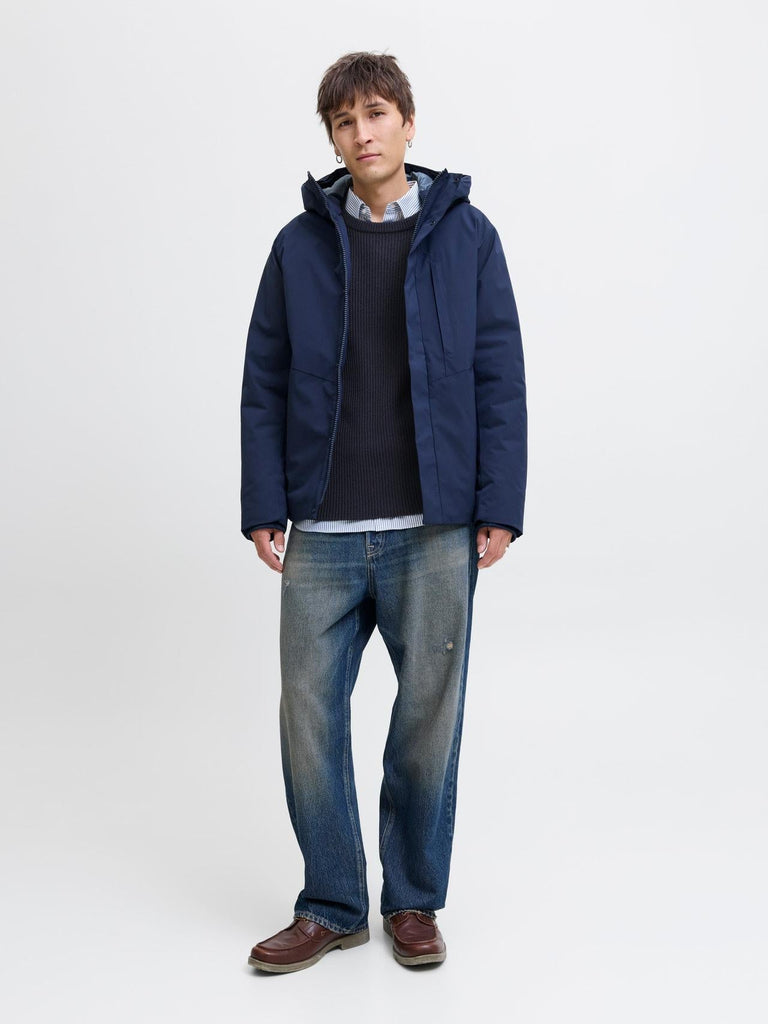 JACK AND JONES JJPANNEL KNIT CREW NECK AW25
