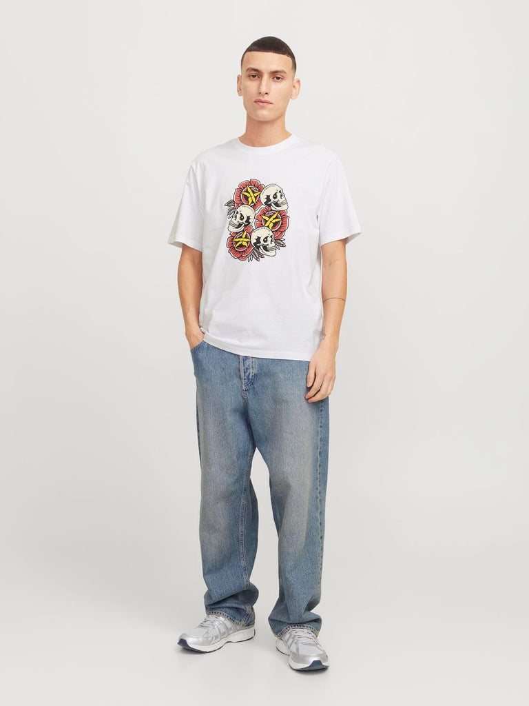 JACK AND JONES JORANATOMY SKULL TEE SS CREW NECK SN