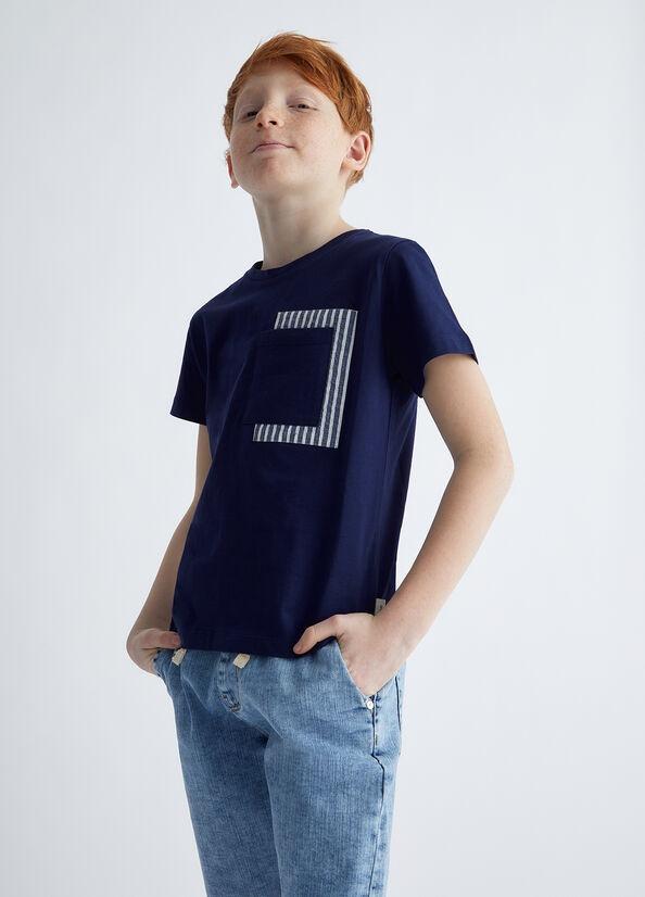 LIU JO T-SHIRT M/C REGULAR C/TASCHINO