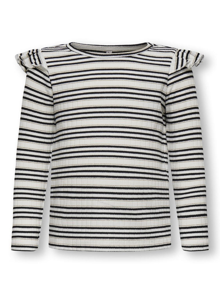 ONLY KIDS KMGCECILIA L/S FRILL GLITTER TOP JRS