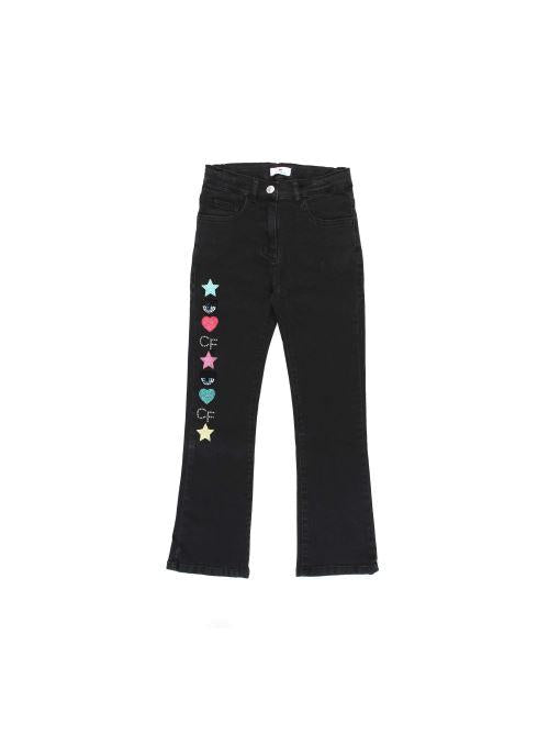 CHIARA FERRAGNI JEANS RICAMO CF DENIM FEL