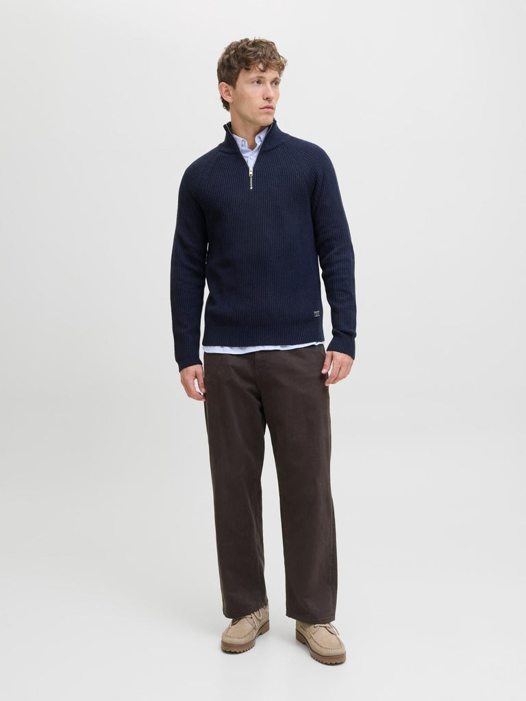 JACK AND JONES JJPANNEL KNIT HALF ZIP AW25