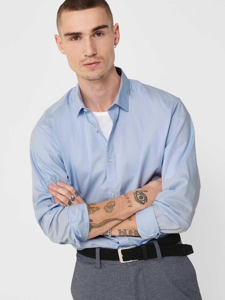 ONLY&SONS ONSSANE LIFE LS SOLID POPLIN SHIRT