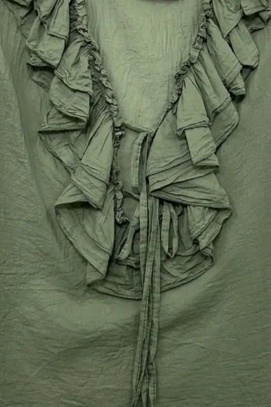 LOVEme Blusa in mussola di cotone con volant davanti