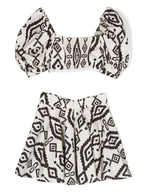 ELISABETTA FRANCHI La Mia Bambina TOP+GONNA STAMPA ETNICA E MEDA