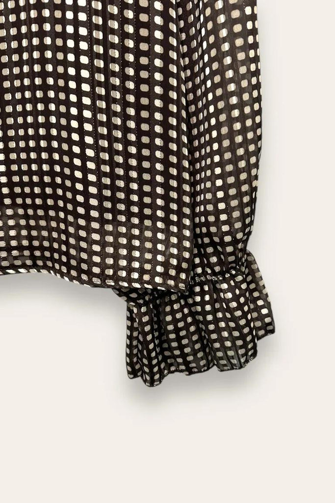 LOVEme Blusa in georgette con lurex e volant