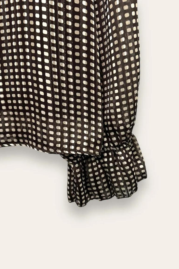 LOVEme Blusa in georgette con lurex e volant