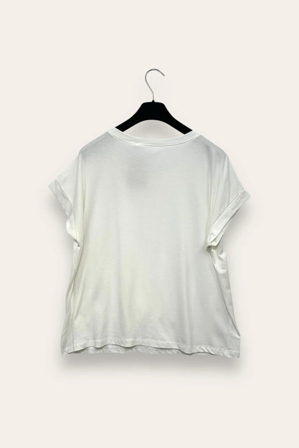 LOVEme Maglietta mezza manica con frange sul davanti