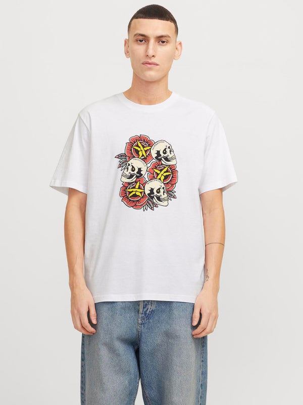 JACK AND JONES JORANATOMY SKULL TEE SS CREW NECK SN