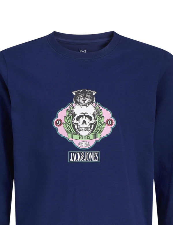 JACK JONES KIDS JORSKULL NATURE TEE LS CREW NECK SN JNR