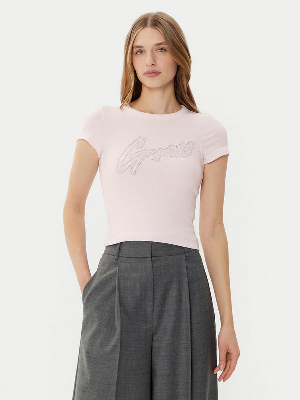GUESS SS CN RIB LOGO TEE