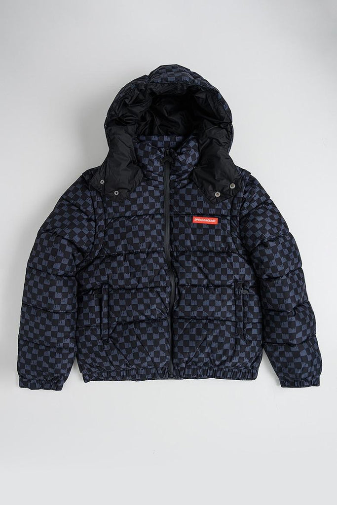 SPRAYGROUND DRIP CHECK DETACH SLEEVE DOWN JKT J