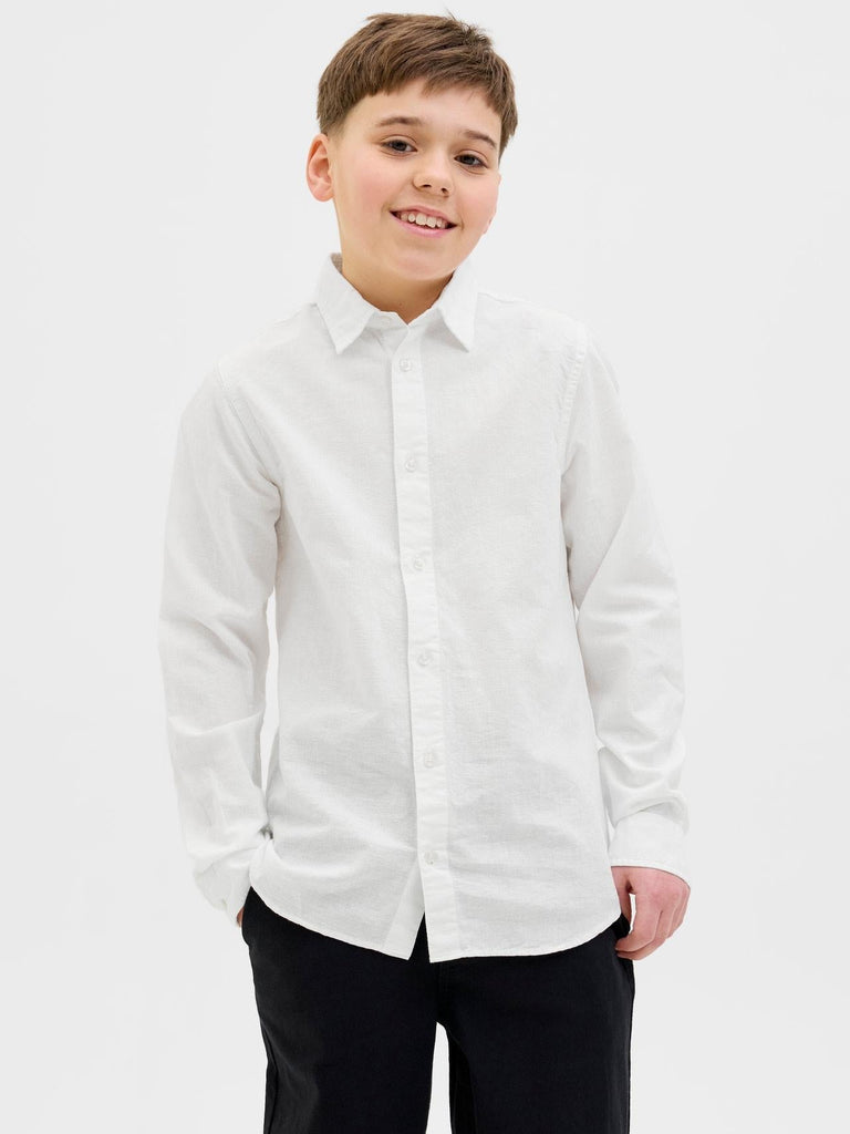 JACK JONES KIDS JJEBREEZE LINEN BLEND SHIRT LS SN JNR