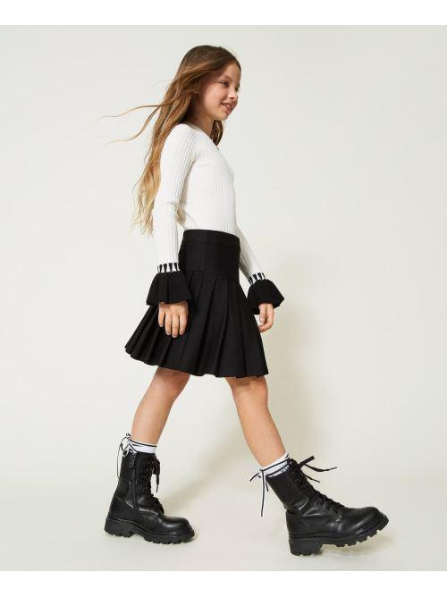 TWINSET GONNA CORTA IN PUNTO MILANO CON CONTROPIEGHE