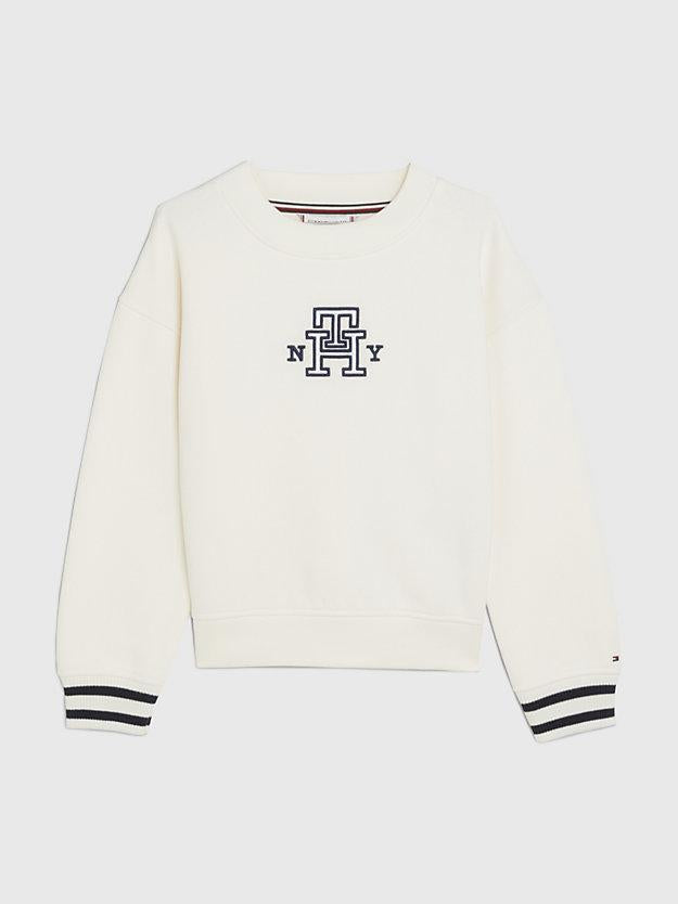 TOMMY HILFIGER MONOGRAM SATIN APPLIQUE MOCK-N