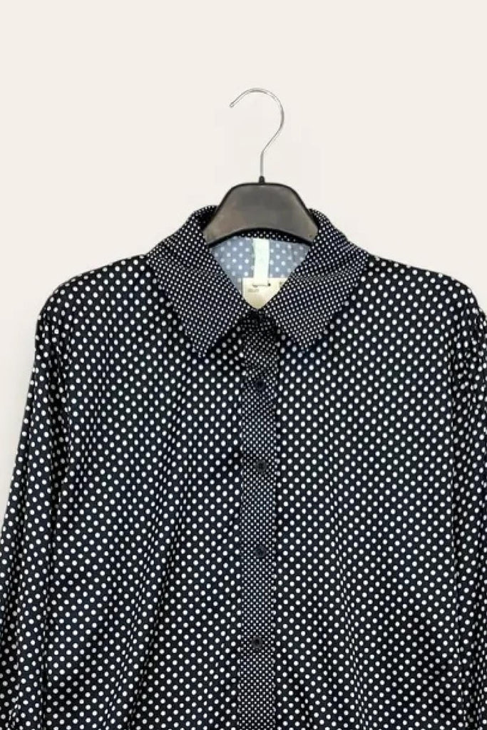 LOVEme Camicia crop a pois con profilo a pois più piccolo