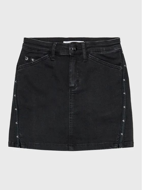 CALVIN KLEIN JEANS STRAIGHT SKIRT WASHED BLACK TA