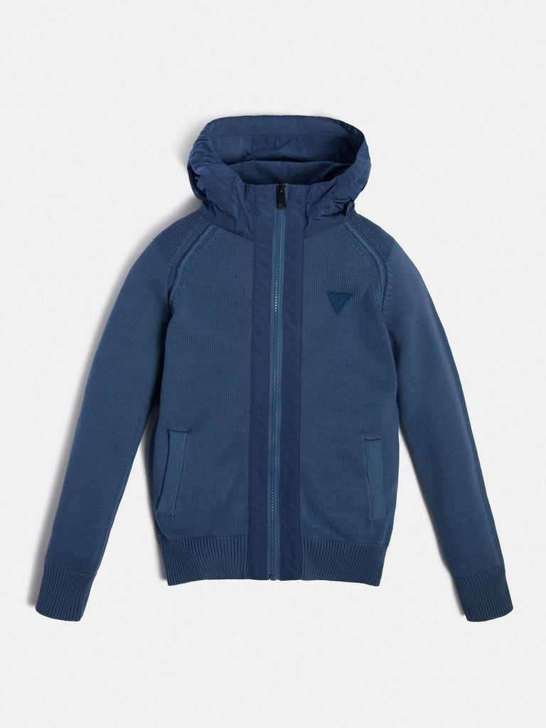 GUESS HOODED LS CARDIGAN W/ZIP_MINI
