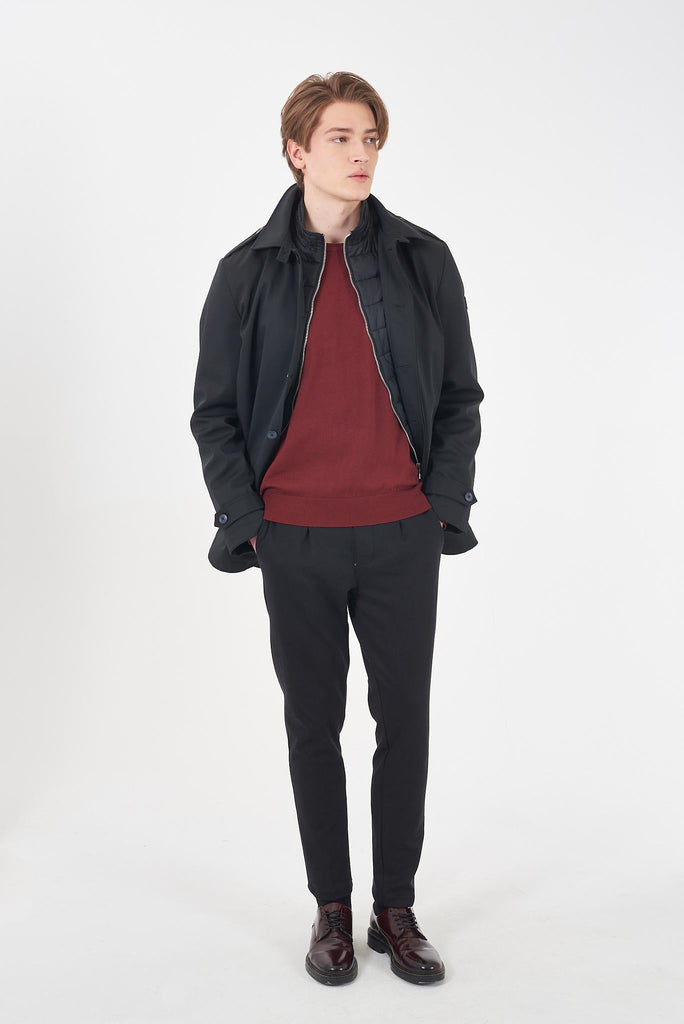 YES ZEE CAPPOTTO UOMO CON FINTO GILET STACCABILE