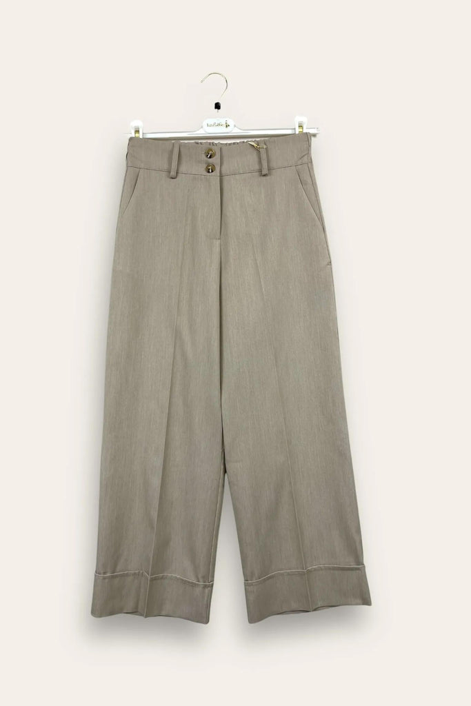 LOVEme Pantalone gaucho con orlo alto
