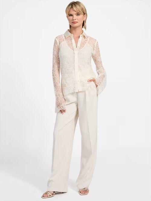 GUESS LS ANTOINETTE LACE SHIRT